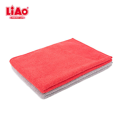 Liao Microfibre Cleaning Cloth - Multipurpose, Assorted Colors, Soft, Super Absorbent, Quick Drying, G130018, 2 pcs  