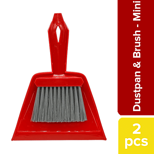 Liao Brush & Dustpan - Mini, Plastic, Red, C130013, 2 pcs  Very Fast & Effectively