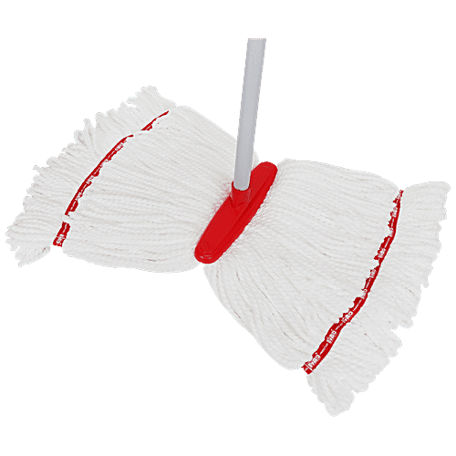 Liao Microfibre Floor Mop With Steel Stick/T Mop - A130029, For Cleaning, 30X23X162 cm, Red, 1 pc  