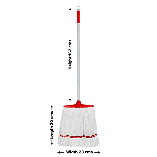 Liao Microfibre Floor Mop With Steel Stick/T Mop - A130029, For Cleaning, 30X23X162 cm, Red, 1 pc  
