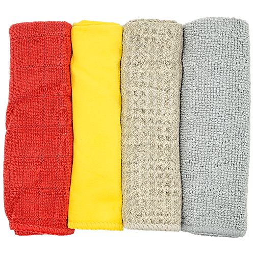 Liao Microfiber Cleaning Cloth, Multipurpose, Assorted Colors, Soft, Super Absorbent, Quick Drying, G130020, 4 pcs  Super Absorbent, High Quality