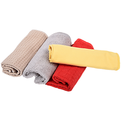 Liao Microfiber Cleaning Cloth, Multipurpose, Assorted Colors, Soft, Super Absorbent, Quick Drying, G130020, 4 pcs  Super Absorbent, High Quality