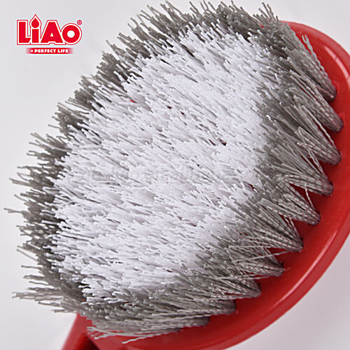 Liao Toilet Cleaning Brush - Double Sided, Soft Grip Handle, Red, D130010, 1 pc  Long Plastic Handle