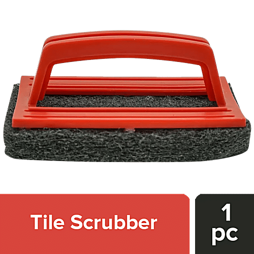 Buy Liao Tile Scrubber With Handle Plastic, Red, H130014 Online at