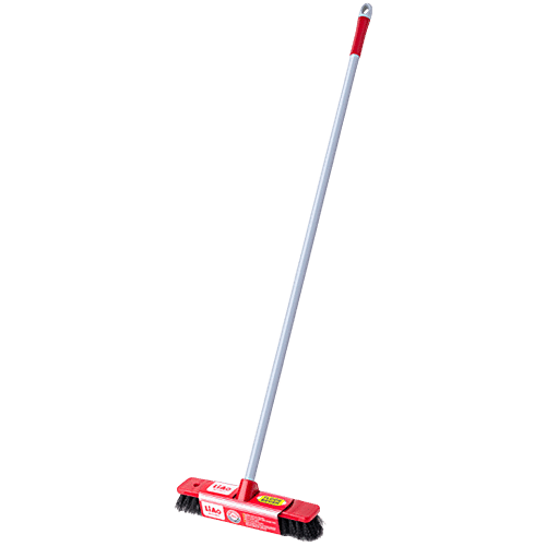 Liao Indoor & Outdoor Floor Cleaning Brush - 3 Feet Stick, Grey, K130026, 1 pc Hard With Handle