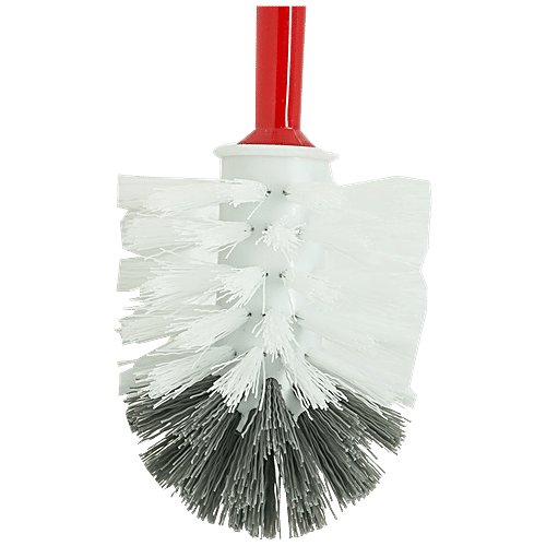 Liao Toilet Cleaning Brush & Caddy Set - Round With Holder, Red, Small, D130034, 1 pc Polypropylene Bristles