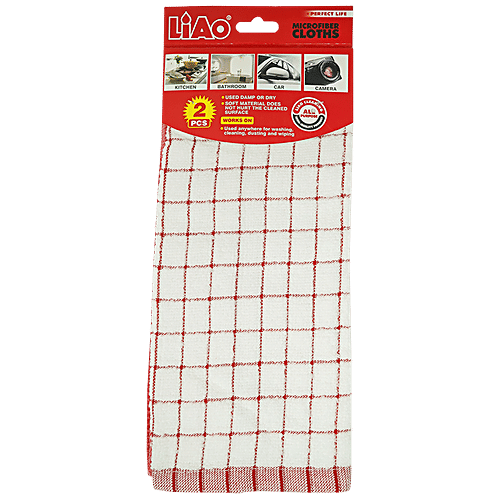 Liao Micro Fibre Cleaning Cloth - G130016, Soft, Super Absorbent, Quick Dry, 30 x 30 cm, Assorted, 2 pcs  Advance Dirt Eating Properties