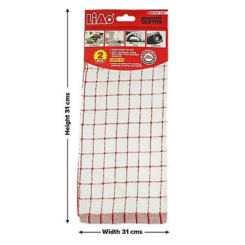 Liao Micro Fibre Cleaning Cloth - G130016, Soft, Super Absorbent, Quick Dry, 30 x 30 cm, Assorted, 2 pcs  Advance Dirt Eating Properties