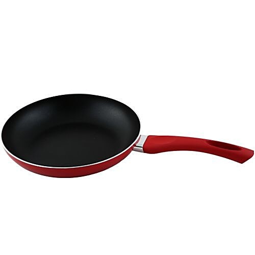 Nirlon Frying Pan - Nirlon Non-Stick Aluminium Flat bottom Induction Friendly Dual Color With Glass Lid, 1.5 L  
