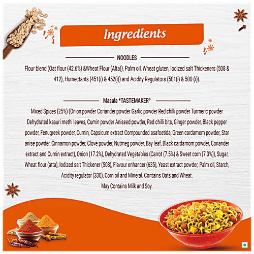 Maggi Noodles - Nutri-Licious Masala Oats, 73.5 g Pouch Source of Fibre & Iron, 20 Spices & Herbs