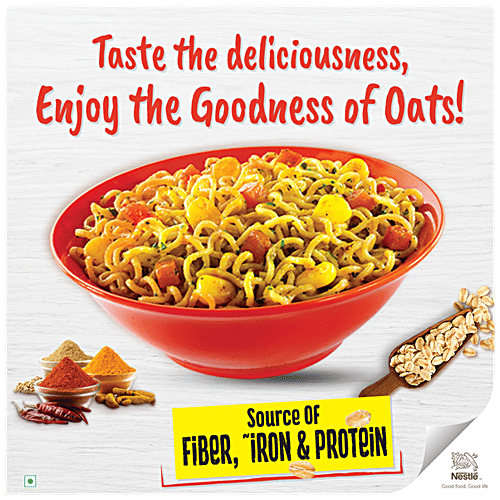 Maggi Noodles - Nutri-Licious Masala Oats, 73.5 g Pouch Source of Fibre & Iron, 20 Spices & Herbs