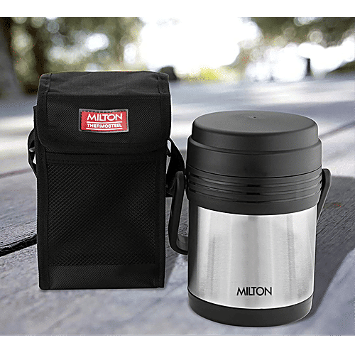 Milton Hot Meal 3 Insulated Thermosteel Lunch/Tiffin Box With Containers - Silver, 295 ml Set of 3 