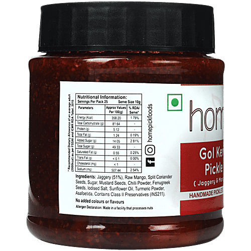 Homepick Pickle - Gol Keri With Jaggery & Mango, 250 g Bottle