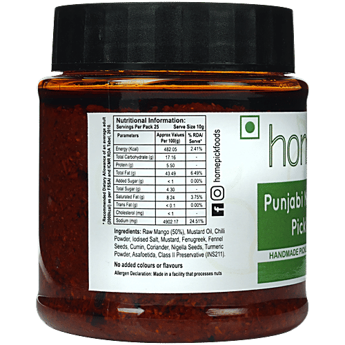 Homepick Pickle - Punjabi Mango, 250 g Bottle 