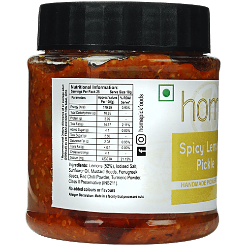 Homepick Pickle - Spicy Lemon, 250 g Bottle