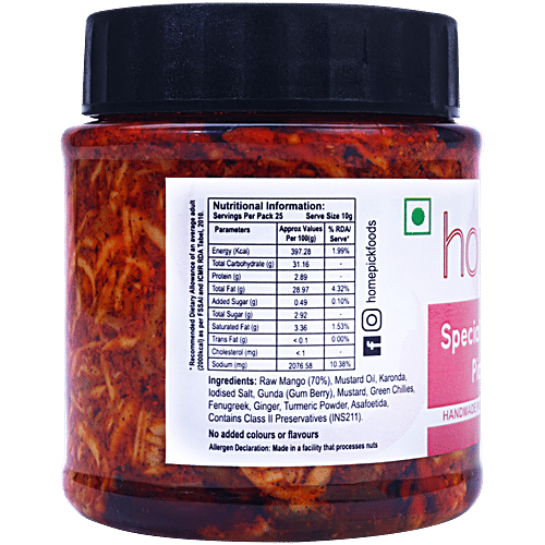 Homepick Pickle - Special Kolkata, 250 g Bottle Homemade