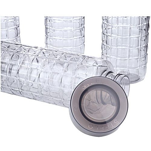 Steelo Solitaire Premium Pet Water Bottle - Grey, 1 L (Pack of 4) 