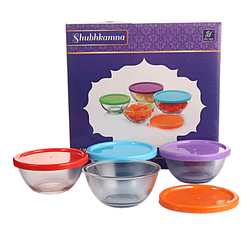 Buy Glass Ideas Glass Bowl Set Celebrations 4 Pcs Online At Best Price