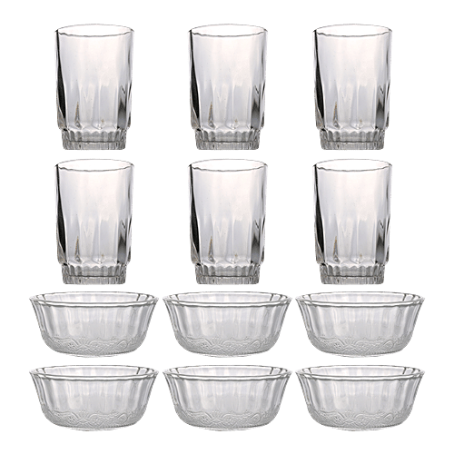 Glass Ideas  Gift Set - Fiona Serving Bowl & Juice Glass, 12 pcs  