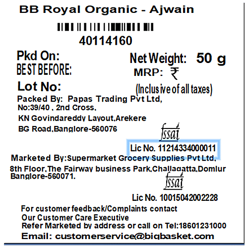 bb Royal Organic - Ajwain, 50 g  