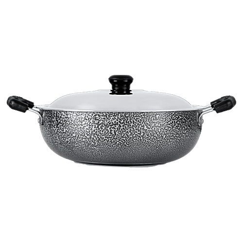 Anjali Aluminium Kadai - 2 Layer, Non Stick Coated, 28 cm, 2.6 mm, With Lid, Bakelite Handle, 2 L  