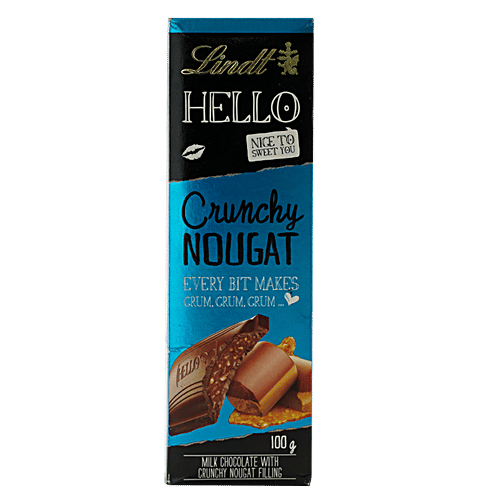 Buy Lindt Crunchy Nougat Filling Milk Chocolate, Hello 100 gm Online
