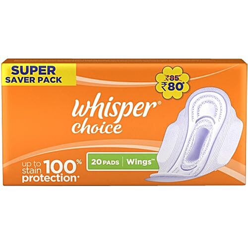 Whisper  Sanitary Pads - Choice Wings Regular, 20 pcs  
