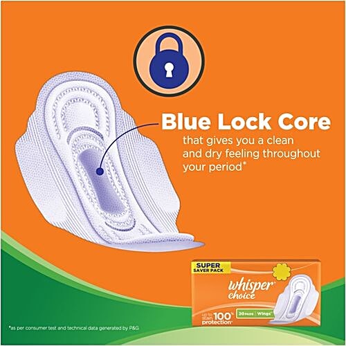 Whisper  Sanitary Pads - Choice Wings Regular, 20 pcs  