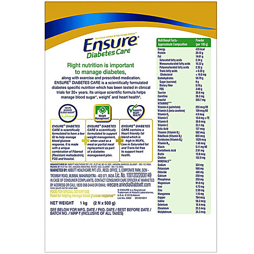 Buy Ensure Diabetes Care Vanila Online at Best Price bigbasket