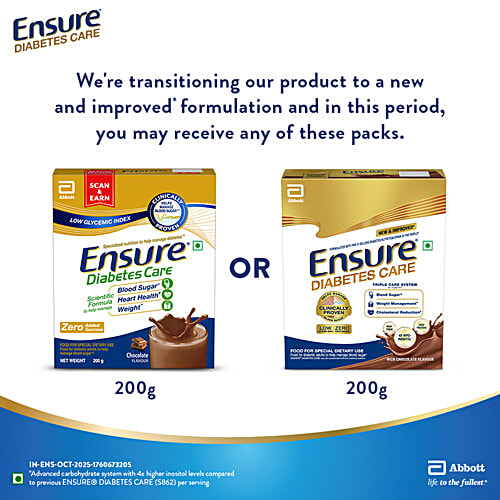 Ensure Diabetes Care Rich Chocolate Flavoured Nutrition Drink, 200 g