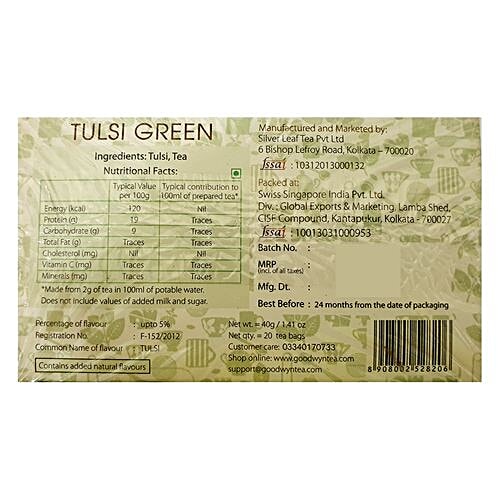 Buy Goodwyn Green Tea Tulsi, DeStressing & Soothing 20 pcs Online at