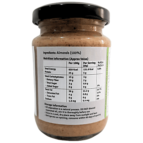 Jus Amazin Almond Butter - All Natural, Vegan, 125 g  