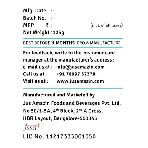 Jus Amazin Almond Butter - All Natural, Vegan, 125 g  