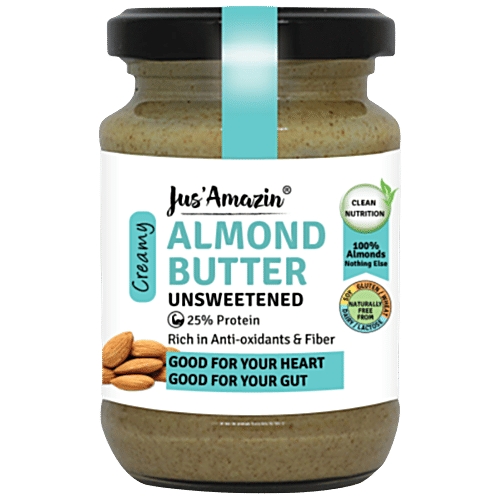 Jus Amazin Almond Butter - All Natural, Vegan, 125 g  