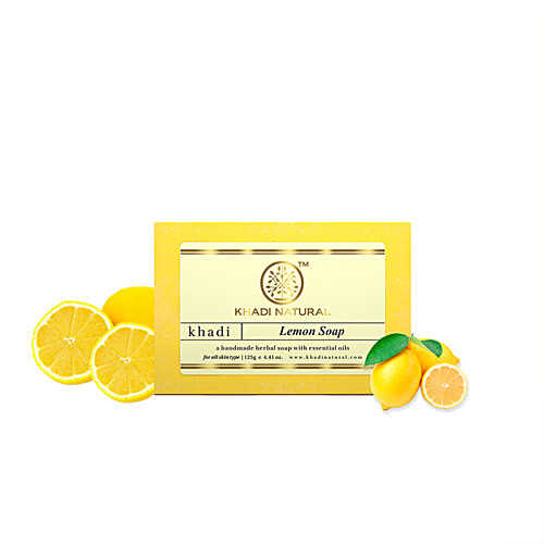 Khadi Natural Lemon Handmade Soap - Evens Skin Tone, 125 g  
