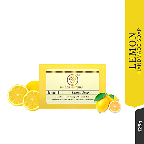 Khadi Natural Lemon Handmade Soap - Evens Skin Tone, 125 g  