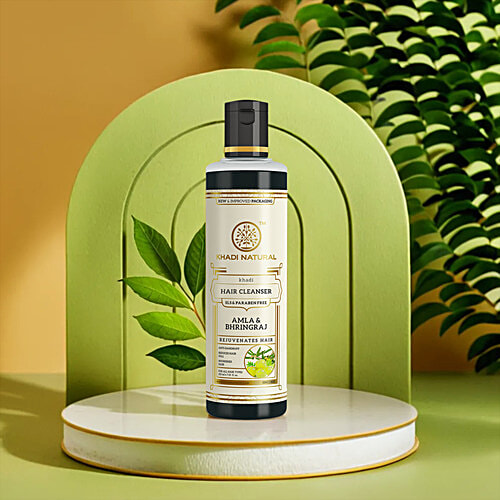 Khadi Natural Amla & Bhringraj Hair Cleanser - SLS & Paraben Free, 210 ml  