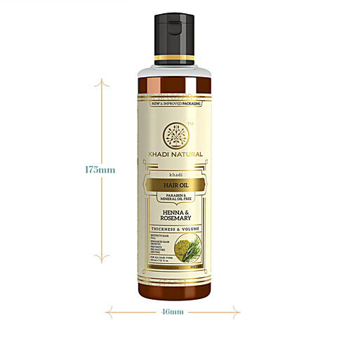 Khadi Natural Henna Rosemary Hair Oil - For Hair Growth, Paraben & Mineral Oil Free, 210 ml