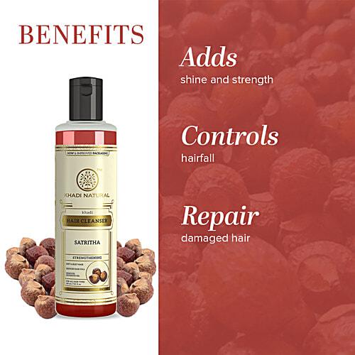 Khadi Natural Satritha Hair Cleanser - Nourishes & Strengthen Hair, 210 ml  