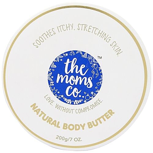 The Moms Co Natural Body Butter - Soothes Itchy & Stretching Skin, Cocoa & Shea Butter, 200 g  Toxin Free