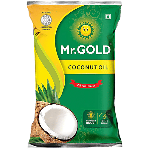 Mr. Gold Coconut Oil, 1 L  Zero Cholesterol, Zero Trans Fatty Acids