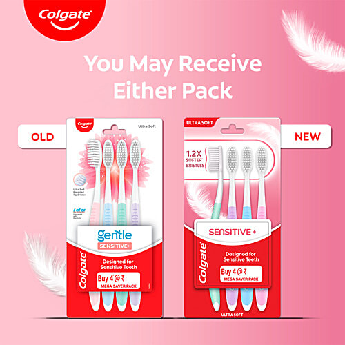 Colgate Gentle Sensitive Soft Bristles Toothbrush, 4 pcs  