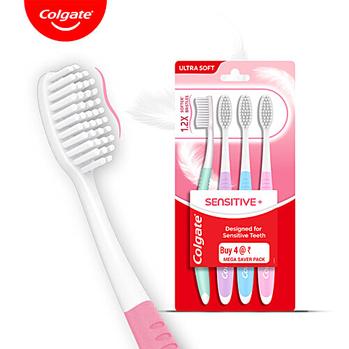 Colgate Gentle Sensitive Soft Bristles Toothbrush, 4 pcs  