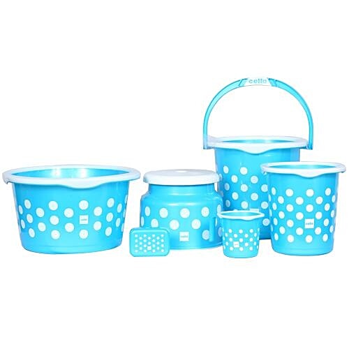 Buy Cello Fusion Bathroom Set Blue Online at Best Price of Rs 1400