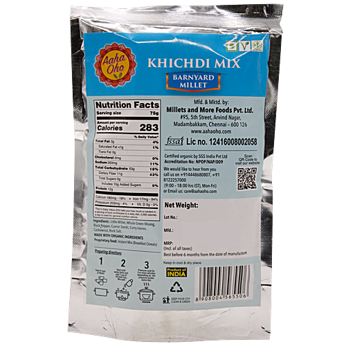Aaha Oho Organic Khichdi Mix - Barnyard Millet, 250 g  