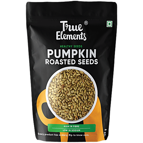 True Elements Roasted Pumpkin Seeds - High In Protein, Ready To Eat Snack, Immunity Booster, 125 g High in Fibre & Protein, Rich Source of Magnesium