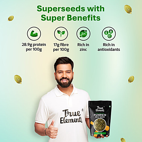 True Elements Raw Pumpkin Seeds, 250 g  High In Fibre & Protein