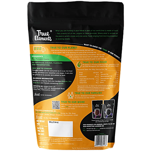 Buy True Elements Raw Pumpkin Seeds High Fibre & Protein, Nutritious