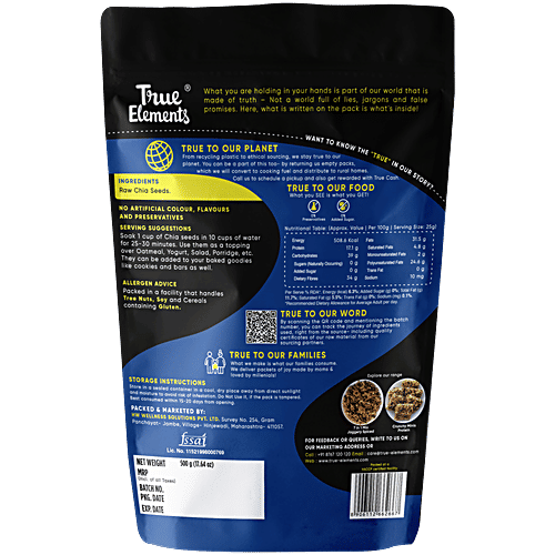 True Elements Raw Chia Seeds, 500 g  