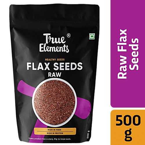 Buy True Elements Raw Flax Seeds Rich In Omega 3 Fatty Acid, Healthy Online at Best Price of